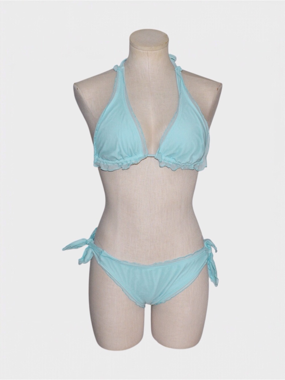 Victoria's Secret Vintage Y2K Ruffle Triangle Bikini Tie Side Swim Set